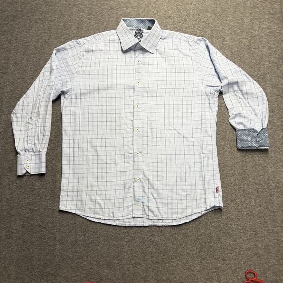 Lot of 4 English Laundry Dress Shirt Men's 17 34/35 Purple Blue Flip Cuff Logo - Picture 7 of 16